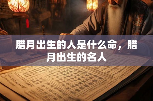 腊月农历十二月出生的人起名字精选（男孩+女孩）