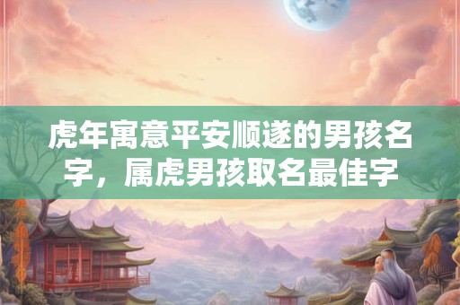 虎年寓意平安顺遂的男孩名字，属虎男孩取名最佳字