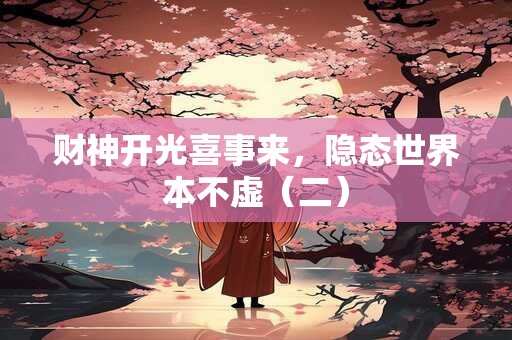 财神开光喜事来，隐态世界本不虚（二）