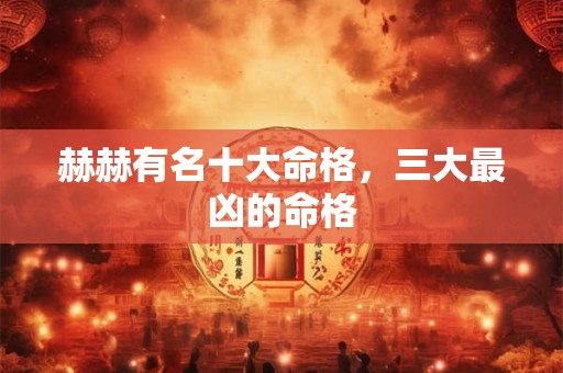 赫赫有名十大命格，三大最凶的命格