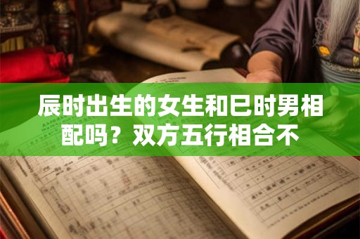 辰时出生的女生和巳时男相配吗？双方五行相合不