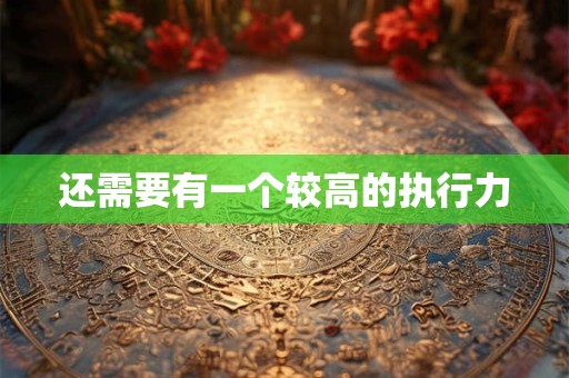 还需要有一个较高的执行力