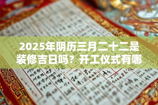 2025年阴历三月二十二是装修吉日吗？开工仪式有哪些流程