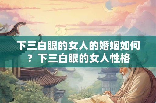 下三白眼的女人的婚姻如何？下三白眼的女人性格