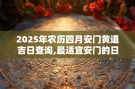 2025年农历四月安门黄道吉日查询,最适宜安门的日子