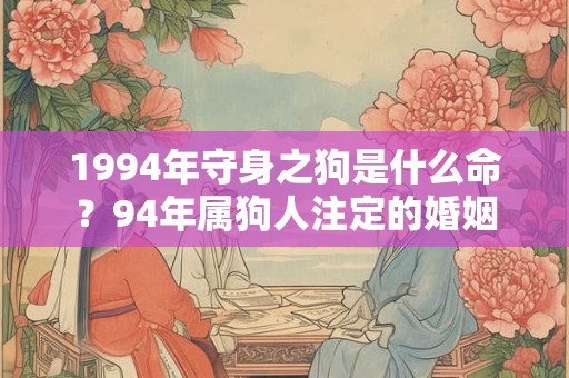 1994年守身之狗是什么命？94年属狗人注定的婚姻