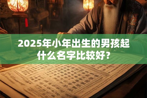 2025年小年出生的男孩起什么名字比较好？