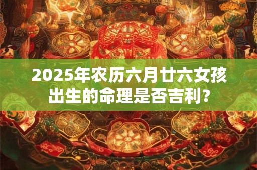 详细阅读:2025年农历六月廿六女孩出生的命理是否吉利? 2025年农历六月廿六女孩出生的命理是否吉利?