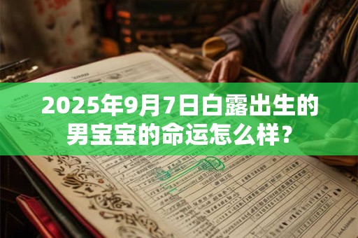 2025年9月7日白露出生的男宝宝的命运怎么样？