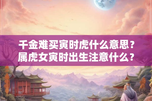 千金难买寅时虎什么意思？属虎女寅时出生注意什么？