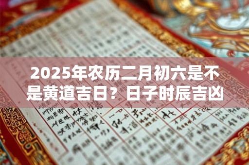 2025年农历二月初六是不是黄道吉日？日子时辰吉凶？