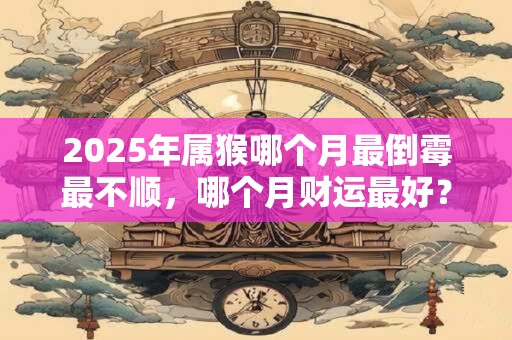 2025年属猴哪个月最倒霉最不顺，哪个月财运最好？