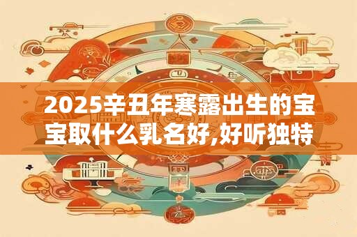 2025辛丑年寒露出生的宝宝取什么乳名好,好听独特的小名分享