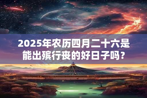 2025年农历四月二十六是能出殡行丧的好日子吗？