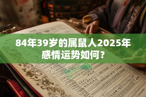 84年39岁的属鼠人2025年感情运势如何？