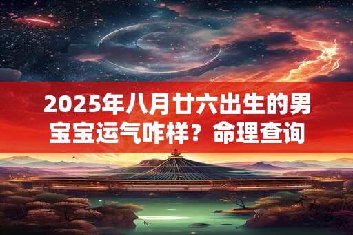 2025年八月廿六出生的男宝宝运气咋样？命理查询