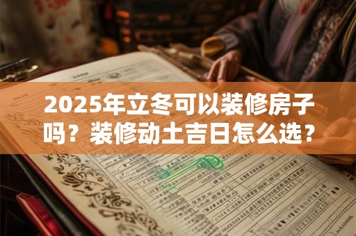 2025年立冬可以装修房子吗？装修动土吉日怎么选？