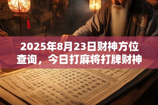 2025年8月23日财神方位查询，今日打麻将打牌财神方位
