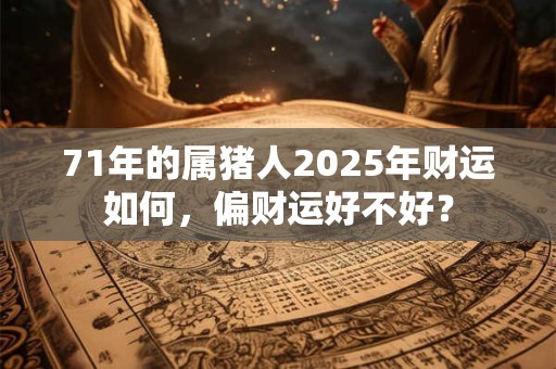 71年的属猪人2025年财运如何，偏财运好不好？