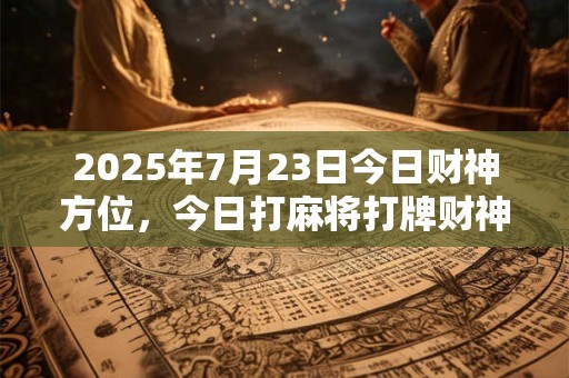2025年7月23日今日财神方位，今日打麻将打牌财神方位