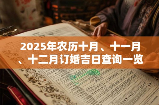 2025年农历十月、十一月、十二月订婚吉日查询一览表！