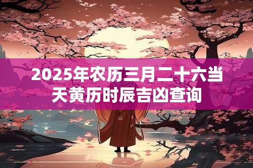2025年农历三月二十六当天黄历时辰吉凶查询