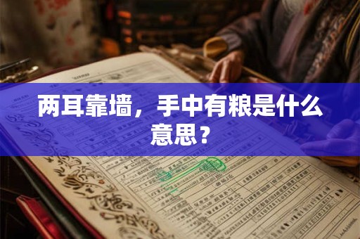 详细阅读:两耳靠墙,手中有粮是什么意思? 两耳靠墙,手中有粮是什么意思?