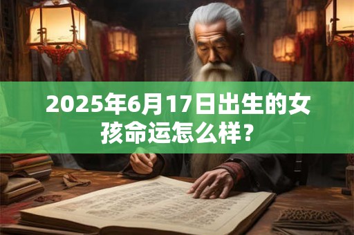 2025年6月17日出生的女孩命运怎么样？