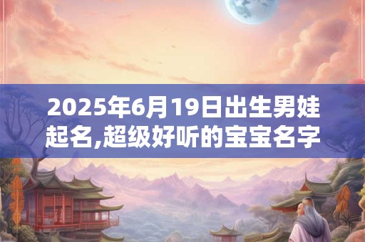 2025年6月19日出生男娃起名,超级好听的宝宝名字