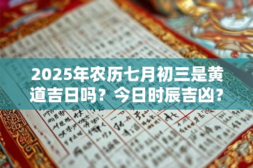 2025年农历七月初三是黄道吉日吗？今日时辰吉凶？