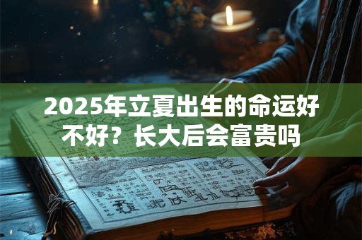 2025年立夏出生的命运好不好？长大后会富贵吗