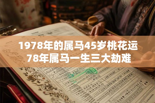 1978年的属马45岁桃花运 78年属马一生三大劫难