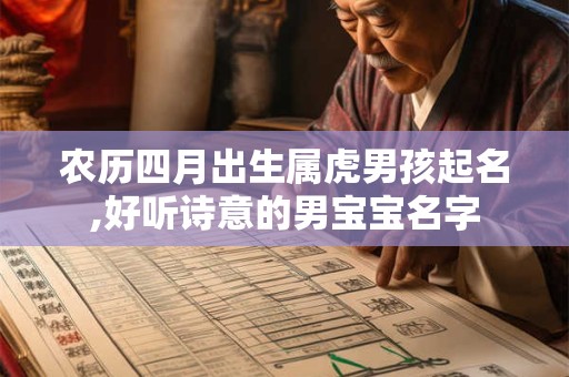 农历四月出生属虎男孩起名,好听诗意的男宝宝名字