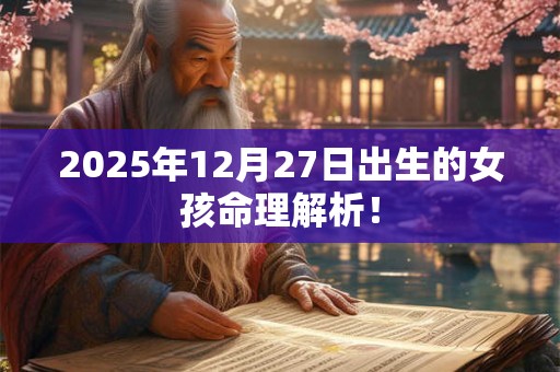 2025年12月27日出生的女孩命理解析！