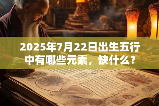 2026年7月22日出生五行中有哪些元素，缺什么？