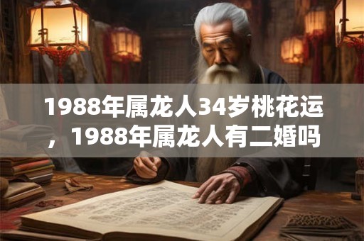 1988年属龙人34岁桃花运，1988年属龙人有二婚吗？