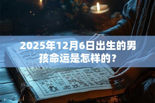 2025年12月6日出生的男孩命运是怎样的？