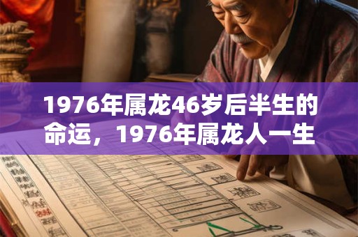 1976年属龙46岁后半生的命运，1976年属龙人一生命运