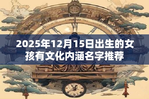 2025年12月15日出生的女孩有文化内涵名字推荐