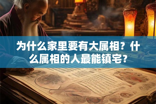 为什么家里要有大属相？什么属相的人最能镇宅？