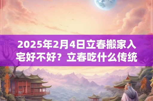 详细阅读:2025年2月4日立春搬家入宅好不好?立春吃什么传统食物? 2025年2月4日立春搬家入宅好不好?立春吃什么传统食物?