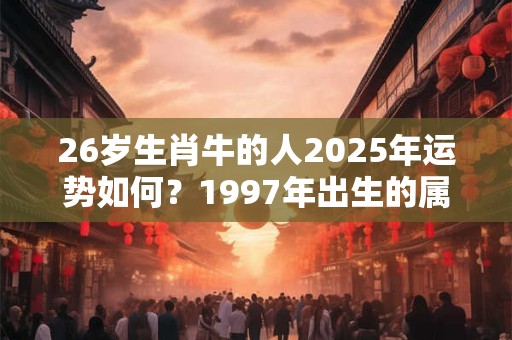 26岁生肖牛的人2025年运势如何？1997年出生的属牛人最新运程