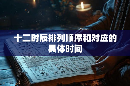 十二时辰排列顺序和对应的具体时间