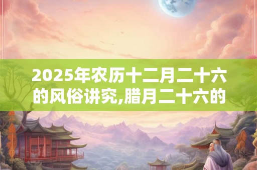 2025年农历十二月二十六的风俗讲究,腊月二十六的忌讳