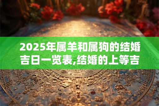 2025年属羊和属狗的结婚吉日一览表,结婚的上等吉日