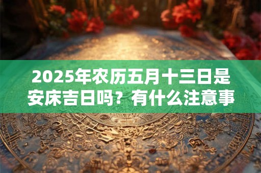 详细阅读:2025年农历五月十三日是安床吉日吗?有什么注意事项? 2025年农历五月十三日是安床吉日吗?有什么注意事项?