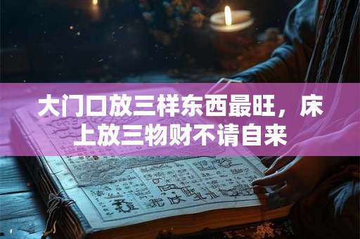 大门口放三样东西最旺，床上放三物财不请自来