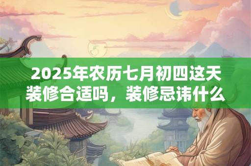 2025年农历七月初四这天装修合适吗，装修忌讳什么？