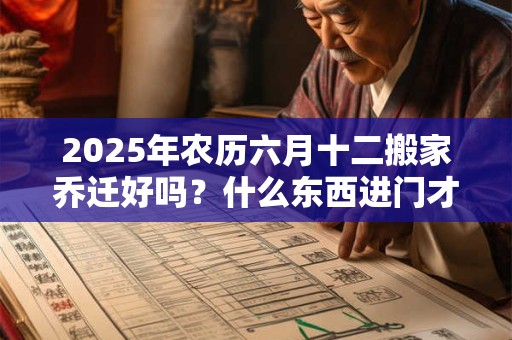 2025年农历六月十二搬家乔迁好吗？什么东西进门才算搬家？