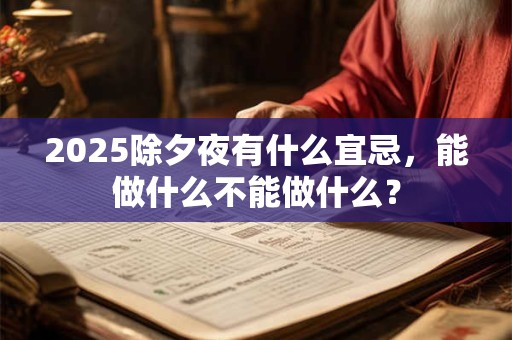 2025除夕夜有什么宜忌，能做什么不能做什么？